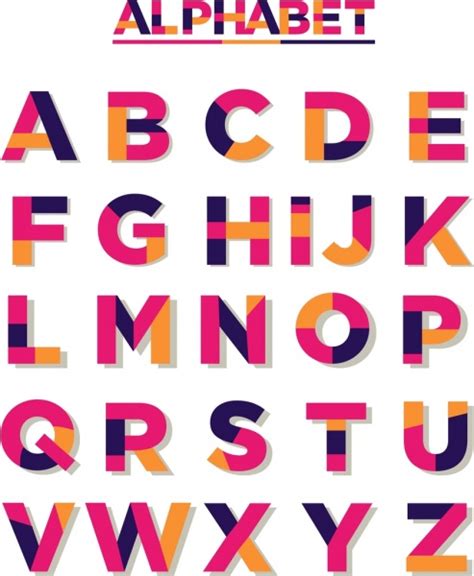 Colorful Font 3d Alphabet Graphic Free Vector Download 37418 Free