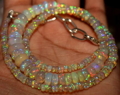 51 Crt Natural Ethiopian Welo Fire Opal Beads Necklace