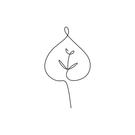 Drawing Continuous Lines Of Leaves With Simple Lines Leaves Drawing