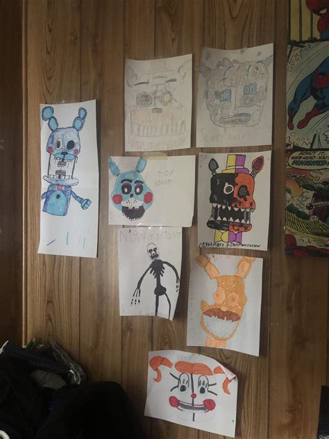My Wall Of Five Nights At Freddys Drawings R Fivenightsatfreddys