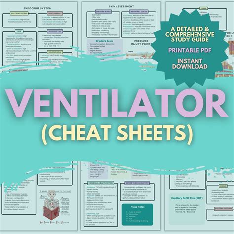 Ventilator Cheat Sheet Nurse Study Note Guide Nclex Prep Sheet Instant