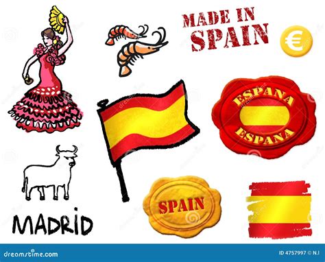 Símbolos De Spain Ilustração Stock Ilustração De Marco 4757997