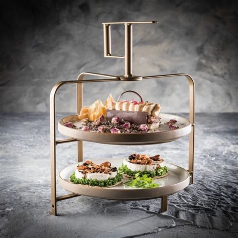 Bronze Effect 2 Tier Cake Stand Tableware From Goodfellow And Goodfellow Uk
