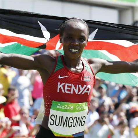 Jemima Sumgong Dodges Protester To Win First Olympic Marathon Gold For