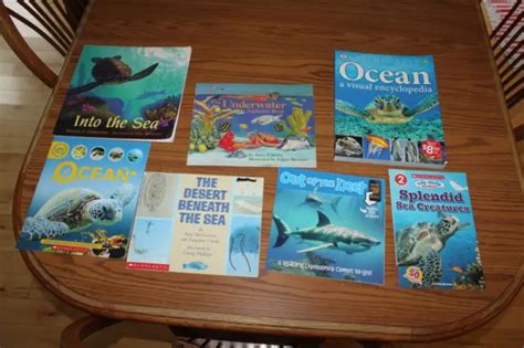 7 Ocean Sea Animals Science Picture Books Lot Creatures Encyclopedia