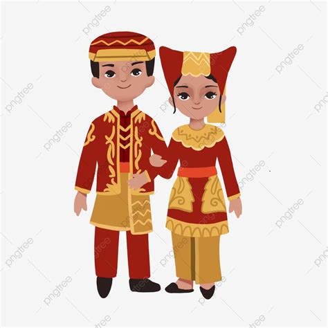 Baju Adat Sumatera Barat Kartun Pengantin Minang Png - Index Of Wp