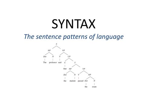 Syntax The Sentence Patterns Of Language