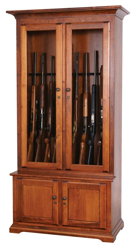 The Austin Amish Solid Wood Gun Cabinet 10 Gun Capacity The Wood