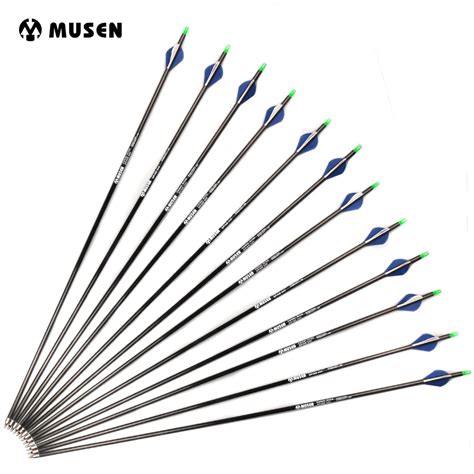 61224pcs Spine 350 Pure Carbon Arrow 30 Inches Length With Changable