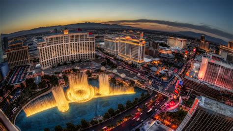 Aerial Fisheye View Of Las Vegas Nevada