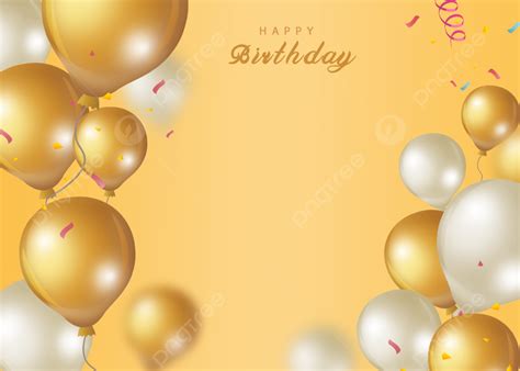Golden Gradient Texture Birthday Balloons Background Pc Wallpaper