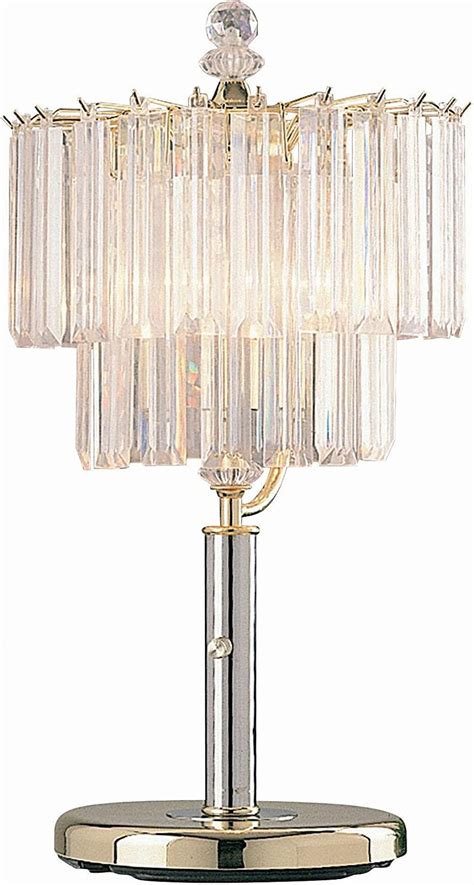 Two Tiere Chandelier Style Faux Crystal Bar Table Lamp Tall
