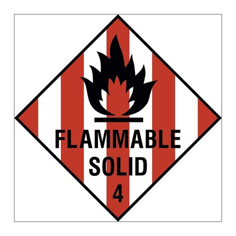Flammable Solid Class Hazard Warning Diamond Sign British Safety Signs