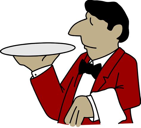 Waiter With Tray Clipart