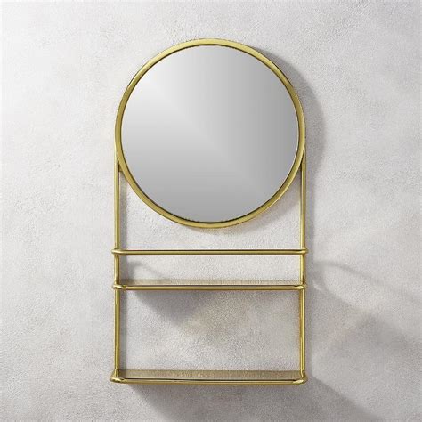 Brass Bathroom Mirror With Shelf Rispa