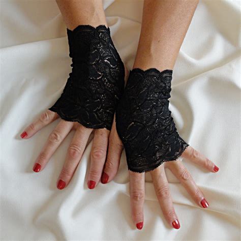 Black Lace Gloves Black Lace Fingerless Gloves