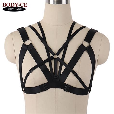 10 Pcs Body Harness Bra Chest Bondage Lingerie Black Elastic Strap Tops
