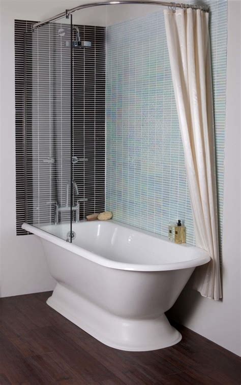 Small soaking tub shower combo. Cream Painted Bathroom Wall Color With White Freestanding ...