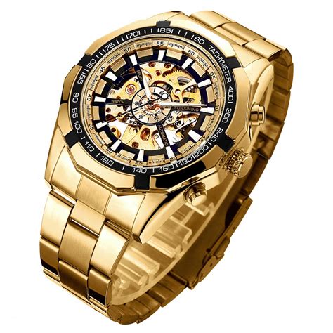 Buy Gute Classic X Dial Skeleton Automatic Mechanical Wrist Watch Gold
