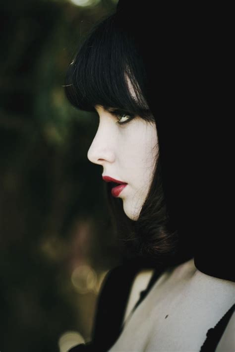 nice style red lipstick is always a must i see black hair pale skin hair pale skin pale skin
