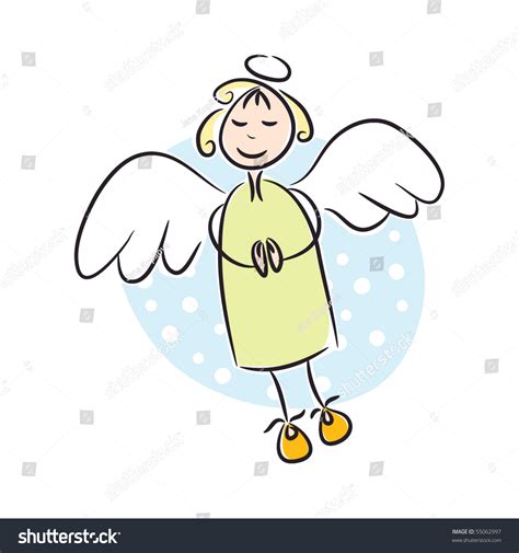 Cute Angel Cartoon Vector Illustration Stock Vector 55062997 Shutterstock