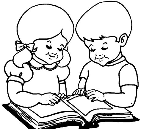 Girl Reading A Book Clipart Black And White Clip Art Library Images