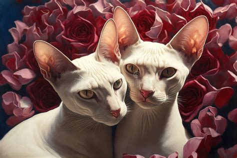 Valentines Day Cuddling Animals Oriental Couple1 Generative Ai