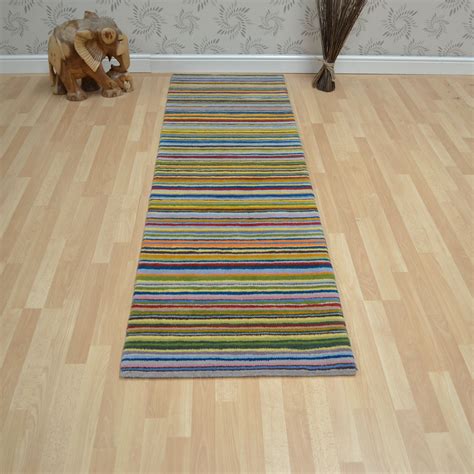 Multi Coloured Striped Hallway Runners Free Uk Delivery The Rug Seller