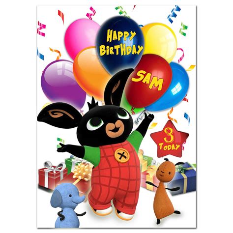 A Birthday Card With An Animal Holding Balloons In The Shape Of A