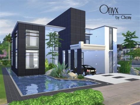 This exchange item contains one or more items from the sims 3 store, expansion pack(s) and/or stuff pack(s). The Sims Resource: Onyx Modern house by Chemy • Sims 4 ...