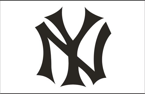New York Yankees Jersey Logo 1913 Interlocking Ny In Black On White