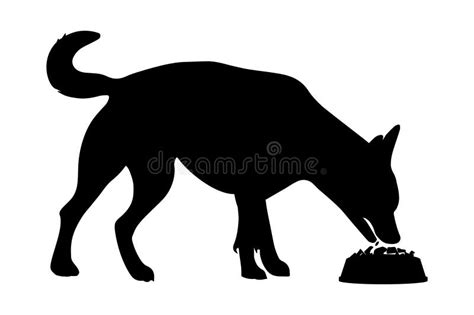 Silhouette Dog Eating Food Stock Illustrations 340 Silhouette Dog