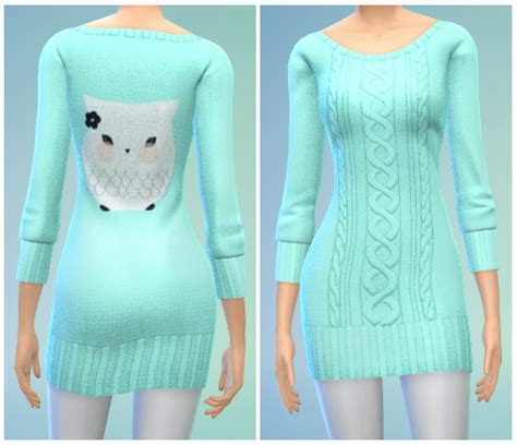 4 Sweater Dress Recolors At The Simsperience Sims 4 Updates