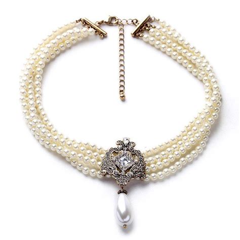Party Dazzle Noble Multilayer Beads Chain Romantic Choker Necklace Simulated Pearl Necklace