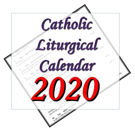 The roman calendar for a.d. Catch 2020 Catholic Liturgical Calendar Printable ...