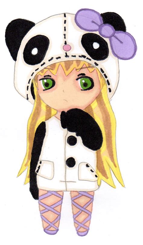 Chibi Drawing Girl In Panda Hoodie By Manga38963 On Deviantart