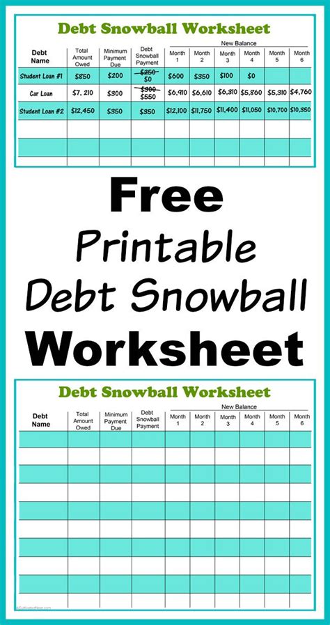 Free Printable Debt Payoff Worksheet Free Printable