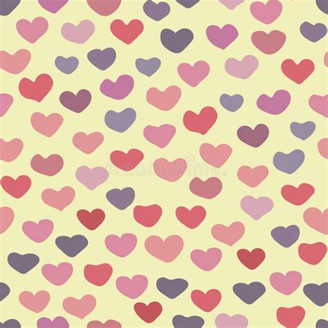 Seamless Vector Valentine Pattern With Colorful Hearts Stock Vector