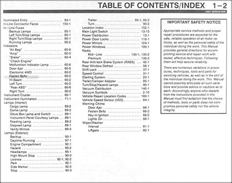 1997 Ford Aerostar Electrical And Vacuum Troubleshooting Manual