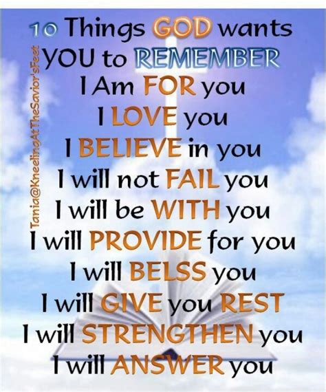 10 Things God Wants You To Remember Faith And Quotes Pinterest
