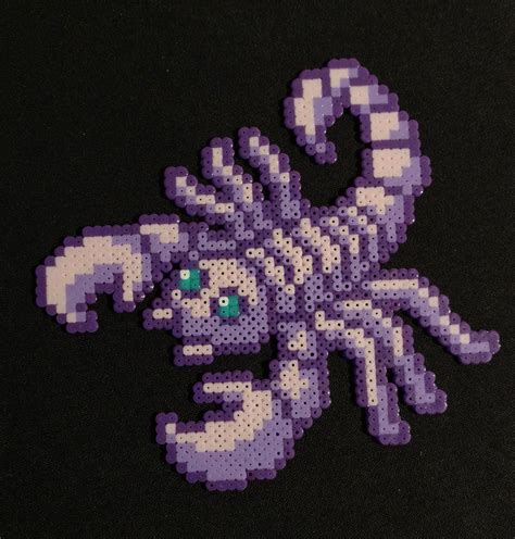 Scorpion Cute Purple Scorpio Mini Perler Bead Craft Pixel Art Handmade