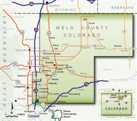 Weld County Map Colorado Map Of West