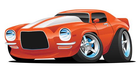 Classic American Muscle Car Cartoon Vector Illustration 373232 Vector