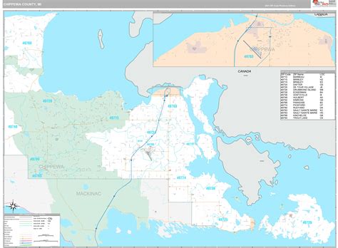 Michigan Wall Map Premium Style By Marketmaps Mapsale