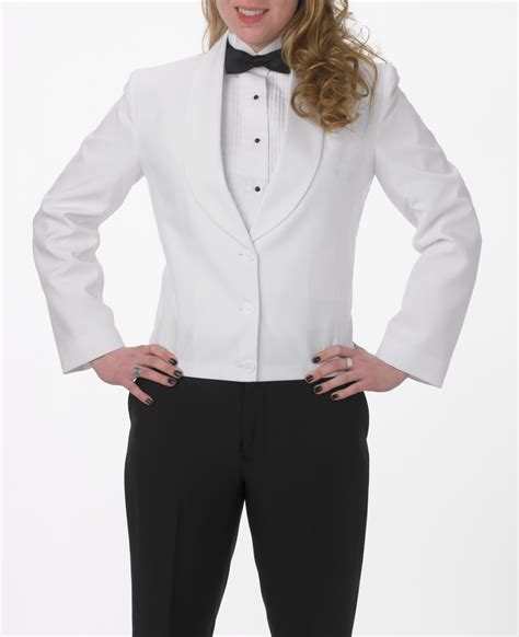 Womens White Eton Jacket With White Cloth Shawl Lapel 99tux