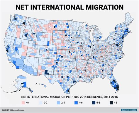 Census County Immigration Map Business Insider