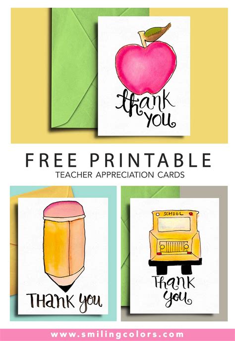 Free Printable Teacher Appreciation Cards Smitha Katti