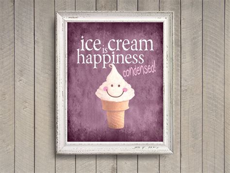 Ice Cream Is Happiness Purple 8x10 Photo Print Soft Serve Cone