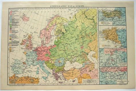 Originale 1893 Mappa Etnografica Delleuropa Da Parte Etsy Vintage