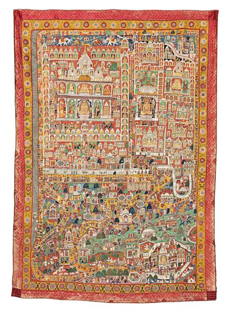 Bonhams A Jain Pilgrimage Painting Tirtha Pata Map Of The Sacred